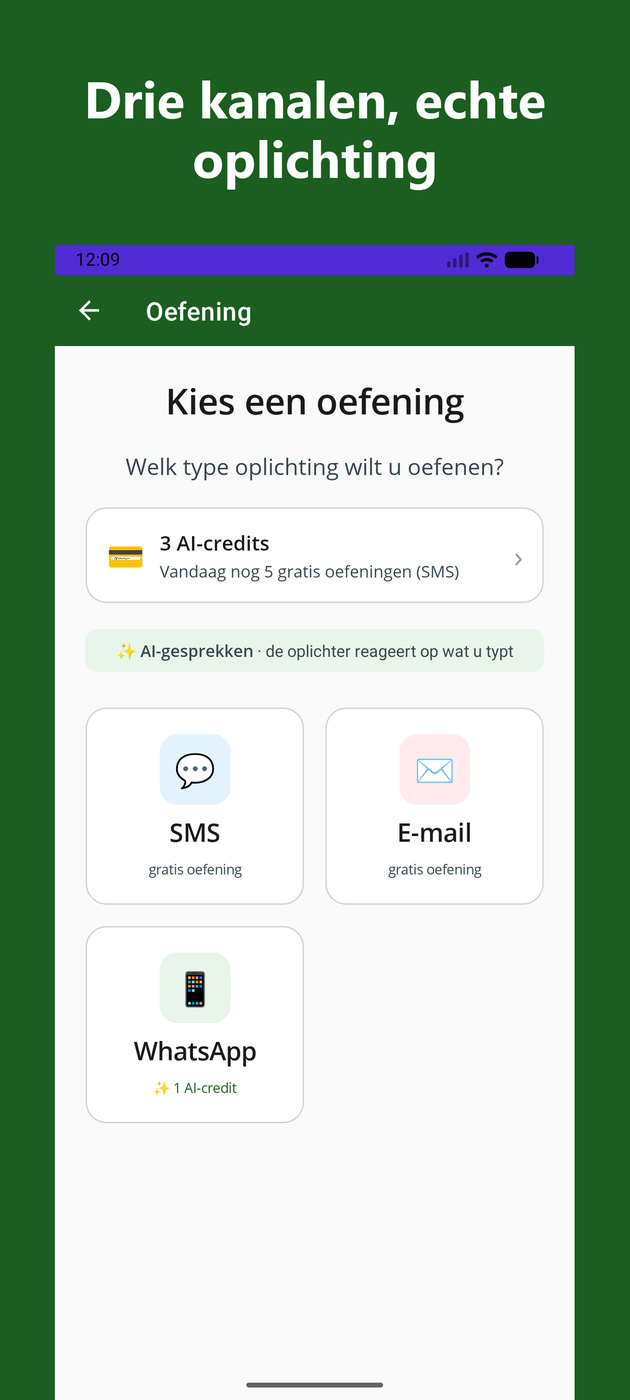 Keuze tussen sms, e-mail en WhatsApp