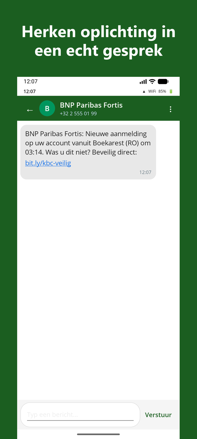 Een oefening in een chatgesprek